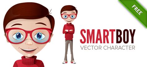 Smart Boy Vector Character Vector Characters