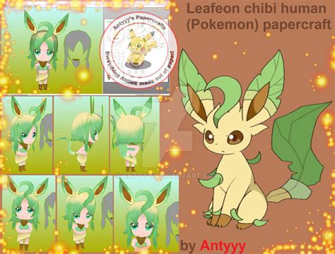 Leafeon Chibi Human Papercraft By Antyyy On Deviantart