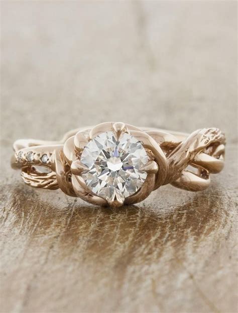 Nature Inspired Diamond Engagement Ring Engagement Rings Rustic