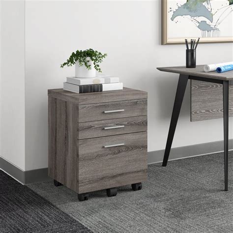 Two drawer small office home office file cabinet with third pencil drawer for office supplies, ideal for personal or occasional file retreival, accommodates. Upper Square Barnaton 3-Drawer Mobile Vertical Filing ...