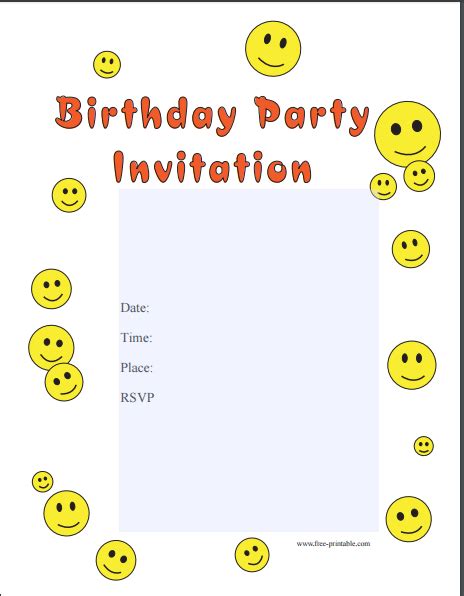 Birthday Invitation Templates Free Word Templates