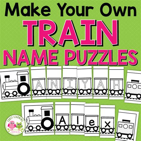 Editable Name Practice Puzzles Train Name Puzzles Early Learning