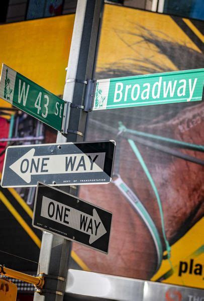 Print Of Broadway And One Way Street Signs Manhattan New York Usa In