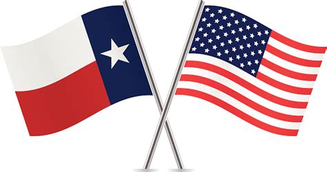 American And Texas Flags Vector Stock Illustration Download Image Now