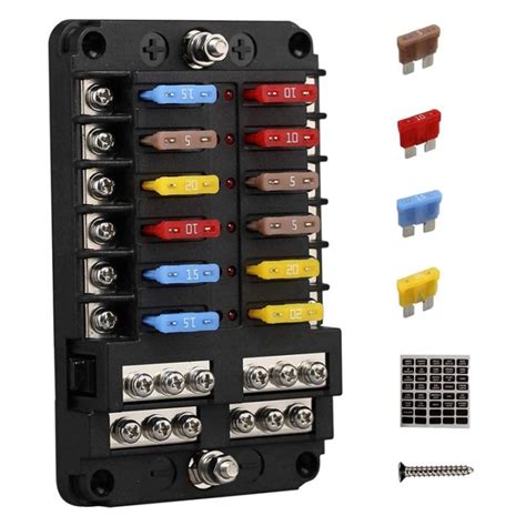 12v 12 Way Marine Fuse Block Fuse Panel With Ground And 12 Volt Fuse Box