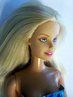 Mattel Naked Barbie Doll Long Soft Blonde Hair Sky Blue Eyes Teeth Unique Picclick Uk
