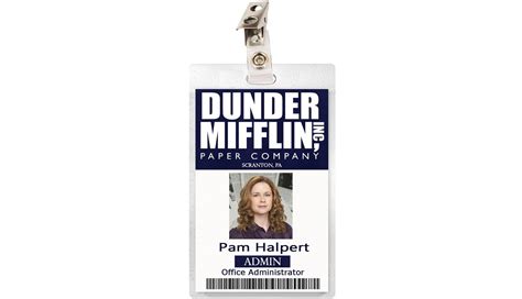 The Office Pam Halpert Beesly Dunder Mifflin Id Badge Name Tag Etsy Mifflin Custom Badges