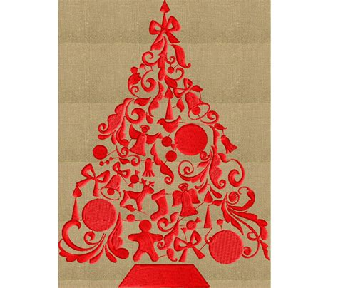 Christmas Tree EMBROIDERY DESIGN FILE Instant download | Etsy