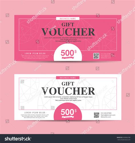Vector Illustrationt Voucher Template With Colorful Patterncute