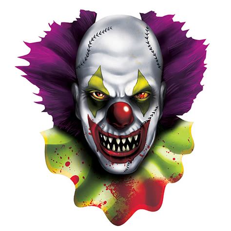 Scary Halloween Clown Face Cutout Creepy Clowns