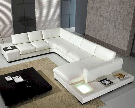 5pc White Leather Sectional Sofa Set 44lt35whthl