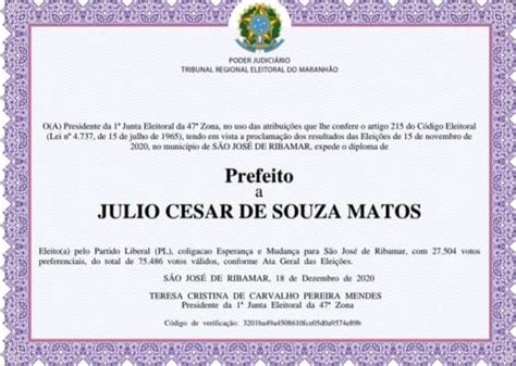 Dr Julinho é diplomado prefeito de São José de Ribamar Blog do Minard