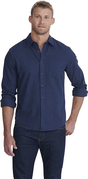 Untuckit Fuligni Untucked Shirt For Men Long Sleeve Navy Blue Small