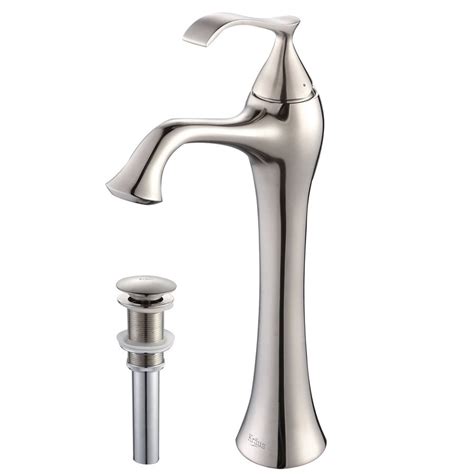 Kraus Ventus Brushed Nickel 1 Handle Vessel Watersense Bathroom Sink Faucet With Drain At
