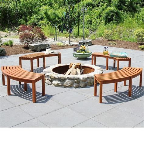 Curved Backless Bench Curved Bench Fire Pit Bench Outdoor Pergola