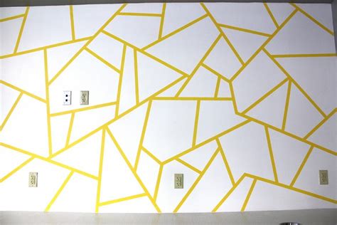 Geometric Triangle Wall Paint Design Idea With Tape Diy