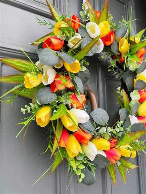 Diy Spring Wreaths For Front Door Tutorial By The Listed Home