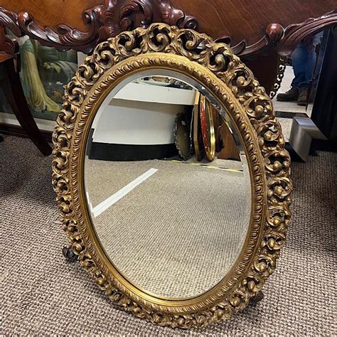 Ornate Oval Gilt Framed Mirror Treasure Trove Antique Shop Castlebridge Wexford Antiques