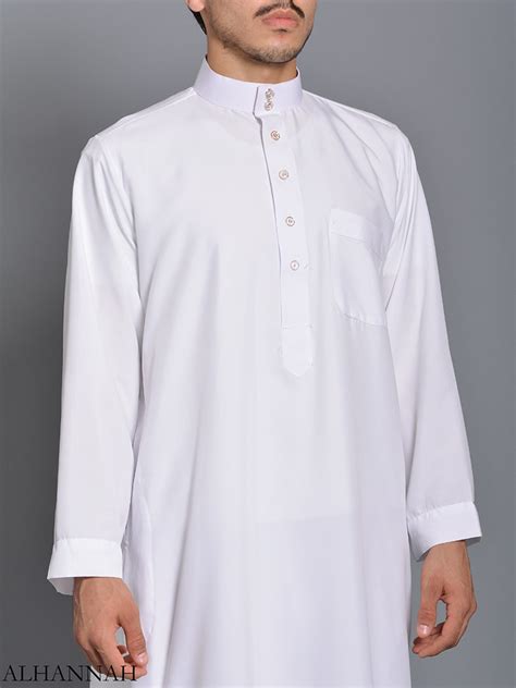 Daffah Style Saudi Thobe White Me785 Alhannah Islamic Clothing