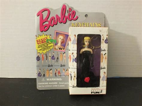 Original Barbie Keychain Blonde Doll Mattel Basic Fun 1995 -- Antique