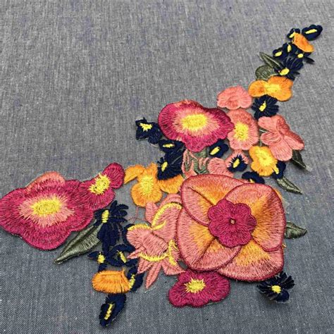 Multi Floral Embroidered Sew On Motif