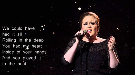 Adele Rolling In The Deep Lyrics Youtube