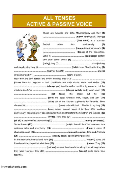 All Tenses Active Passive Voice Interactive Worksheet Db Excel Com