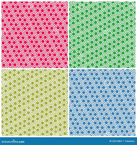 Set Of Simple Colorful Seamless Patterns Dots Stock Vector