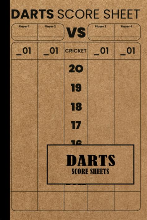 Darts Score Sheets Darts Game Record Keeper Book Darts Cricket And