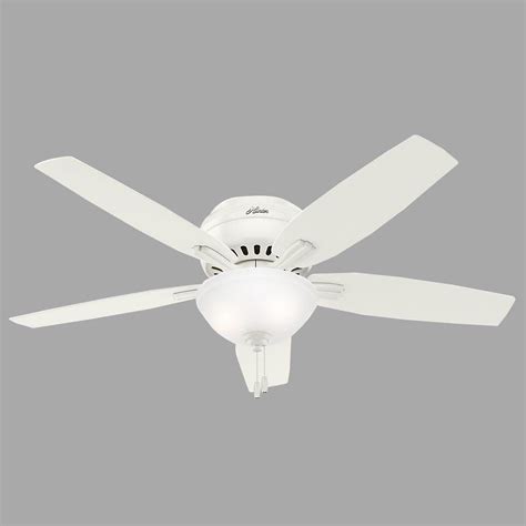 Hunter fan company 50282 hunter dempsey indoor low profile ceiling fan with led light and remote control, 44, brushed nickel. Hunter Newsome 52 in. Indoor Fresh White Bowl Light Kit ...