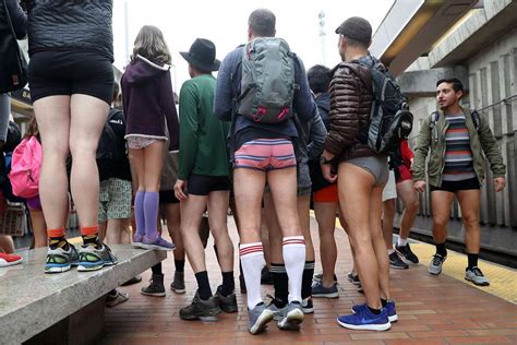 Pantsless Passengers Take Over Bart Photos From No Pants Subway Ride Around The World