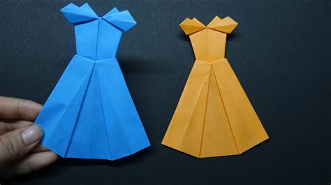How To Make A Paper Dress Easy Paper Crafts Diy Youtube