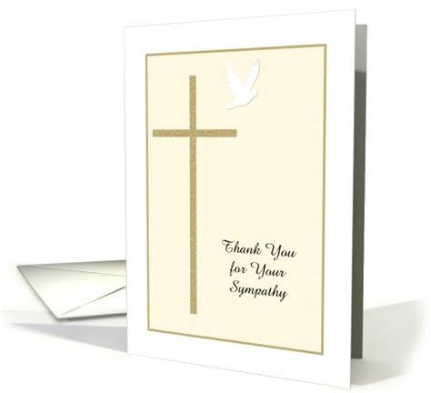 Christian Funeral Thank You Card Cross And Dove Card 537732