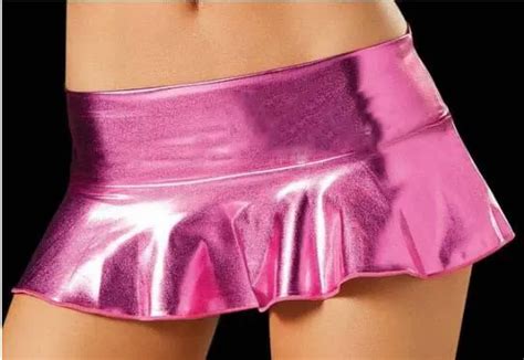 10 Pieces Women Hot Sexy Latex Skirts Suit Pole Dance Clubwear Patent Leather Micro Mini Skirts