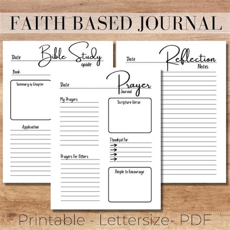 Prayer Journal Bible Study Printable Faith Based Journaling Etsy