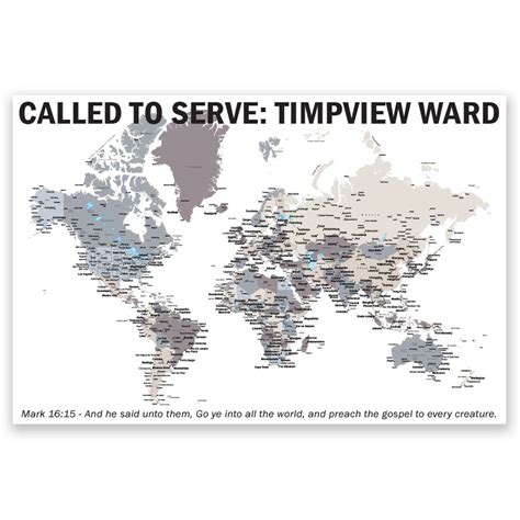 Personalized Lds World Mission Map Poster In Lds Mission Map Posters On