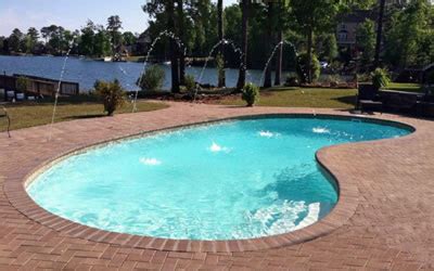 Custom Fiberglass Pools Kidney Custom Pool Builder Central Alabama Georgia Inground Pool