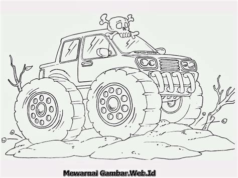 Mewarnai Gambar Mobil Monster