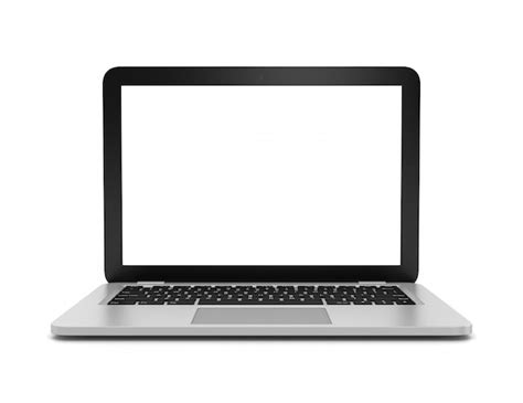 Laptop Computer On White Premium Photo