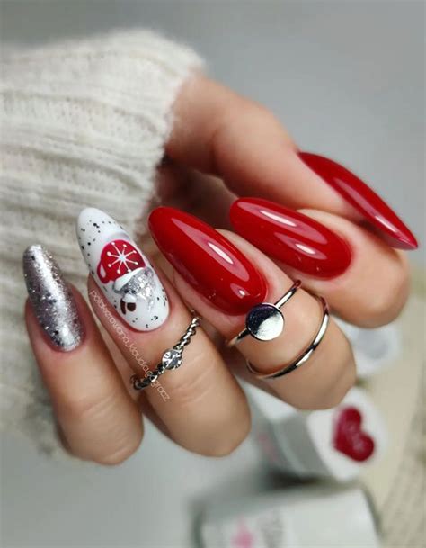 50 Christmas And Holiday Nails For A Festive Look Red Silver And White Nails