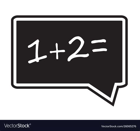One Plus Two Equals Icon On White Background Math Vector Image