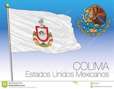 Colima Regional Flag United Mexican States Mexico Stock Vector