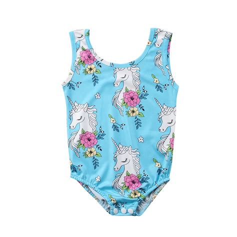 2018 Newborn Infant Toddler Kids Baby Girls Unicorn Bikini Swimwear