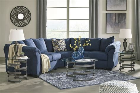 Darcy Blue Sectional Blue Couch Living Room Living Room Grey Grey