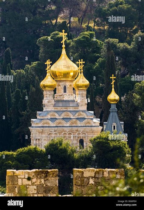 The Russian Orthodox Church Of Maria Magdalene In Jerusalem Stock Photo