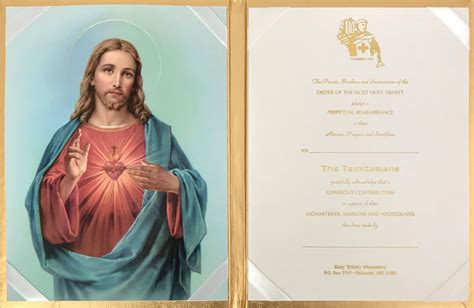 Perpetual Mass Enrollment And Deluxe Padded Gold Folder The Trinitarians