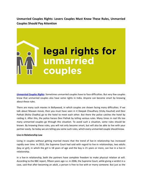 Ppt Unmarried Couples Rights Lovers Couples Must Know These Rules Unmarried Couples Should