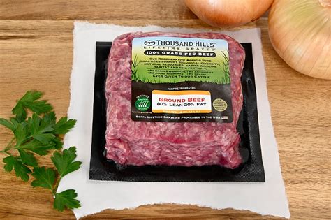 Grass Fed Ground Beef 8020 Thousand Hills Lifetime Grazed