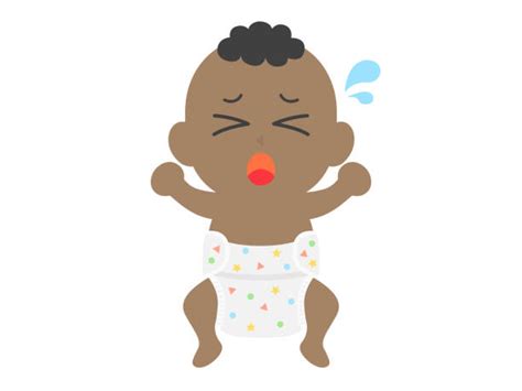 Crying Black Newborn Baby Illustrations Royalty Free Vector Graphics