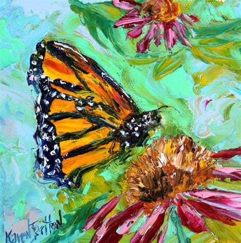 Butterfly Painting Monarch Art Original Oil Palette Knife Etsy In